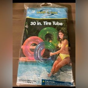 Teal 30” inflatable tire tube for pool